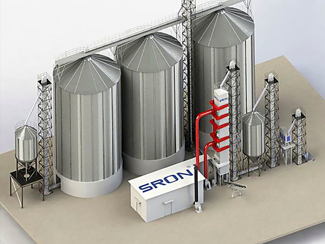 Close view of galvanized silo wall panels and bolted seams